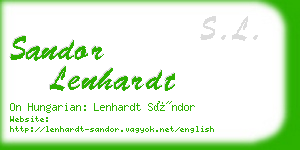 sandor lenhardt business card